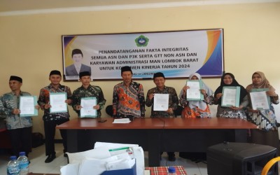 Bangun Komitmen, MAN Lombok Barat Tanda Tangani Pakta Integritas